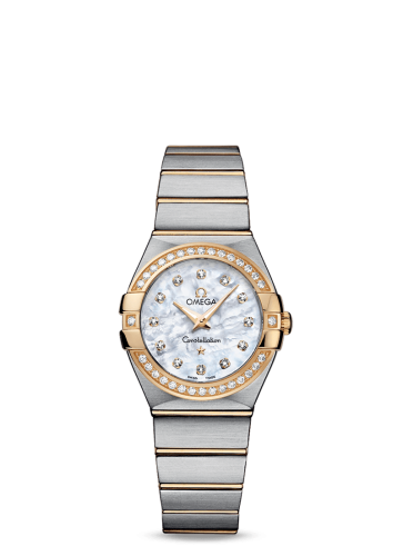Omega Constellation Quartz 27 Brushed Stainless Steel / Yellow Gold / Diamond / MOP